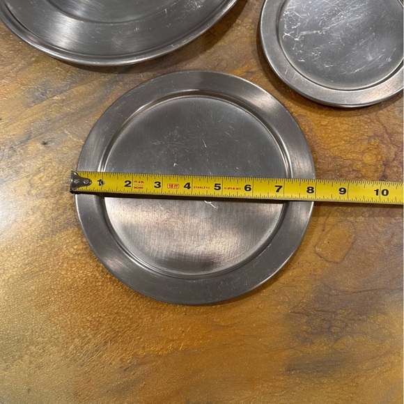 Colonial Pewter by Boardman 3-Piece Round Pewter Plate Set – 11”, 8”, 6”